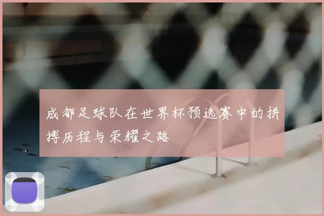 成都足球队在世界杯预选赛中的拼搏历程与荣耀之路